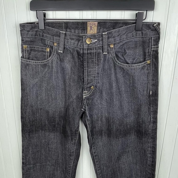 PRPS Rambler Multi-tone Dark Wash Black Denim Button Fly Jeans Men's Size 32 - Picture 3 of 11